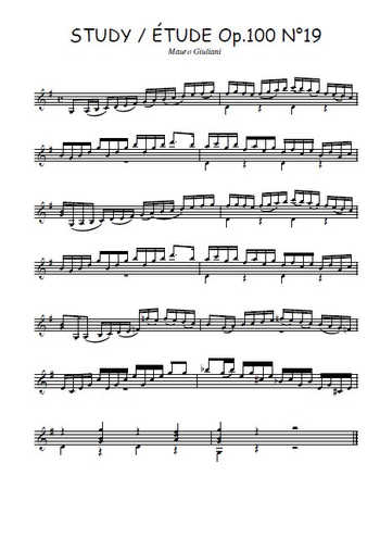 Op.100 Etude N°19 Partitions gratuites